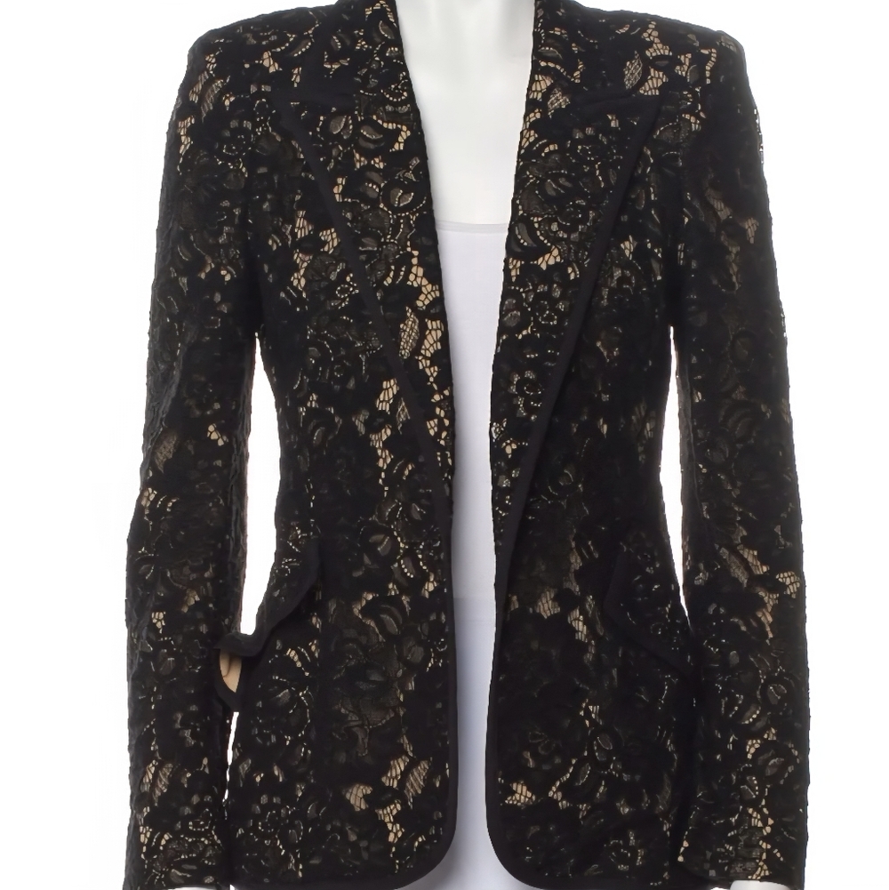 L'AGENCE Elegant Black Lace Women's Blazer SIZE 2
